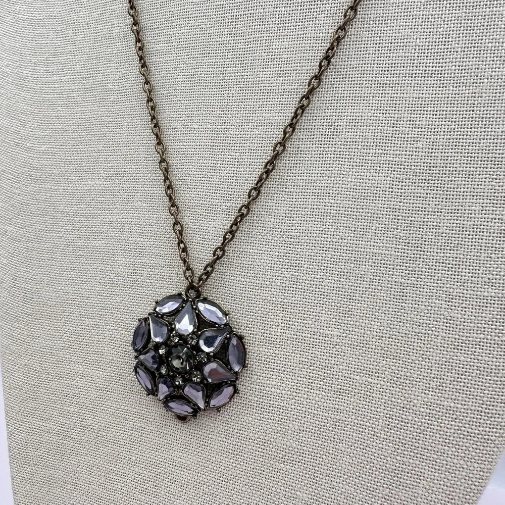 Vintage Y2K Statement Rhinestone Pendant Necklace Women's Classic‎ Jewelry Retro